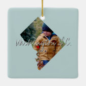 Washington DC州写真の挿入と町名 セラミックオーナメント (裏面)