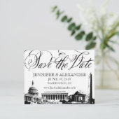 Washington DC日付の保存 – ヴィンテージモニュメント セーブザデート (スタンド正面)