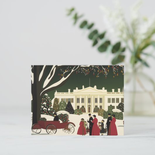 Washington DC Art Deco Style card White House ポストカード (スタンド正面)