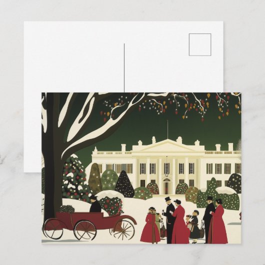 Washington DC Art Deco Style card White House ポストカード (正面/裏面)
