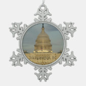 Washington, DC Capitol Building スノーフレークピューターオーナメント (正面)