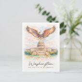 Washington DC Capitol Hill Watercolor | USA シーズンポストカード (スタンド正面)