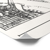 Washington DC Charcoal City Map Poster ModernUrban ポスター (角)