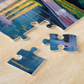 Washington DC Lincoln Memorial Vibrant Van Gogh ジグソーパズル (側面)