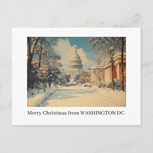 Washington DC Merry Christmas Holiday Postcard  シーズンポストカード (正面)
