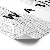 Washington DC Minimalist Map (Black & White) ポスター (角)