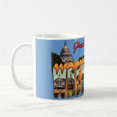 Washington DC Retro Postcard Mug コーヒーマグカップ (左)