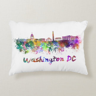 Washington DC skyline in watercolor アクセントクッション