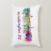Washington DC skyline in watercolor アクセントクッション (正面(垂直))