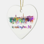 Washington DC skyline in watercolor セラミックオーナメント (左)