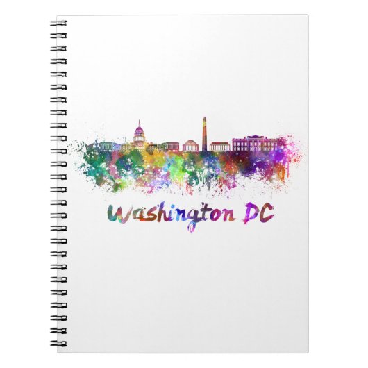Washington DC skyline in watercolor ノートブック (正面)
