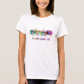 Washington DC skyline in watercolor Tシャツ (正面)