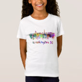 Washington DC skyline in watercolor Tシャツ (正面)