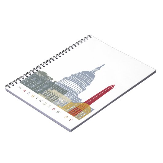 Washington DC skyline poster ノートブック (左側)