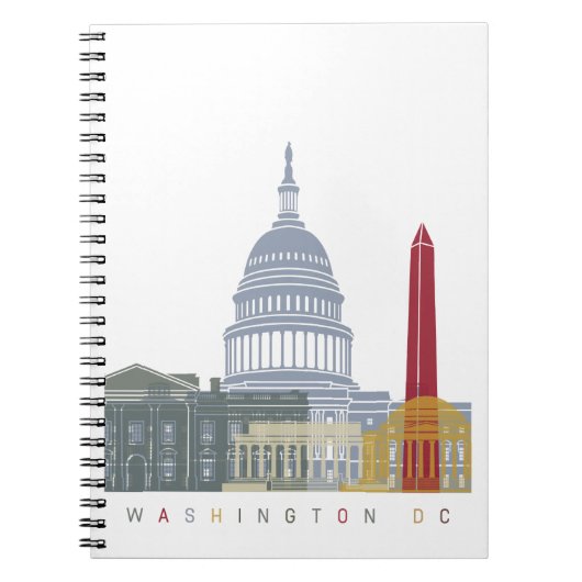 Washington DC skyline poster ノートブック (正面)
