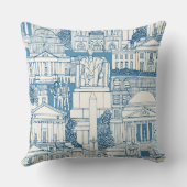 Washington DC toile blue クッション (裏面)