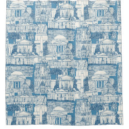 Washington DC toile blue シャワーカーテン