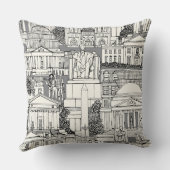 Washington DC toile gray クッション (裏面)