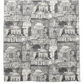 Washington DC toile gray シャワーカーテン (正面)