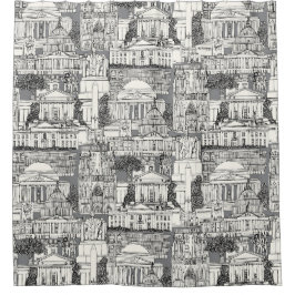 Washington DC toile gray シャワーカーテン