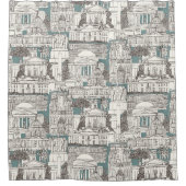 Washington DC toile juniper シャワーカーテン (正面)