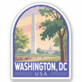 Washington DC Travel Art Emblem シール (正面)