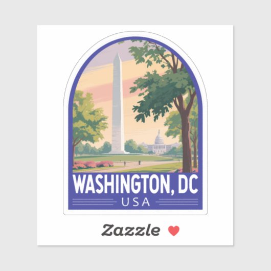 Washington DC Travel Art Emblem シール (シート)