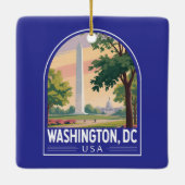 Washington DC Travel Art Emblem セラミックオーナメント (裏面)
