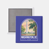 Washington DC Travel Art Emblem マグネット (正面/裏面)