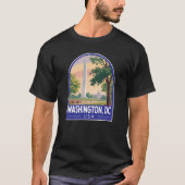 Washington DC Travel Art Emblem Tシャツ (正面)