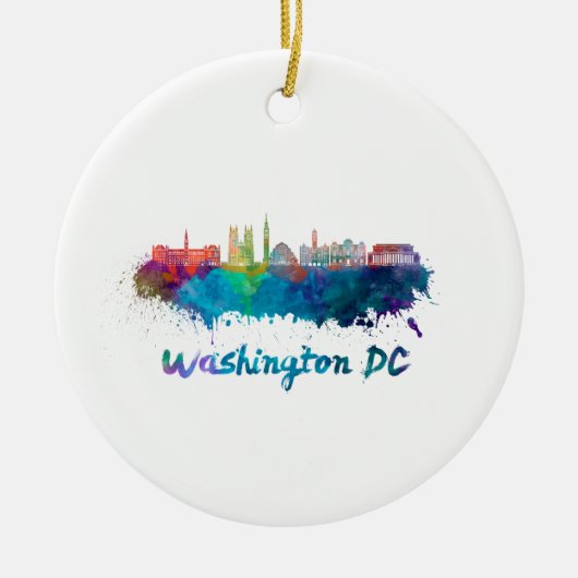 Washington DC V2スカイライン水色 セラミックオーナメント (正面)
