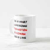 washington dc woman, awesome coffee mug コーヒーマグカップ (正面左)