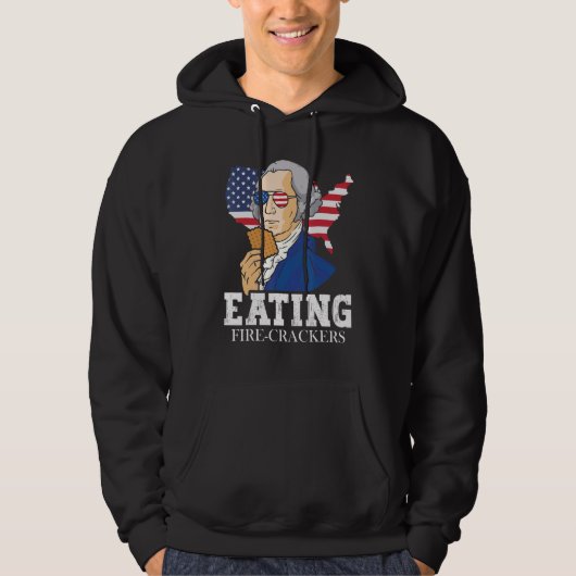 Washington Eating Fire crackers 4th of July Biscui パーカ (正面)