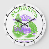 Washington Evergreen State Eagle ラージ壁時計 (正面)
