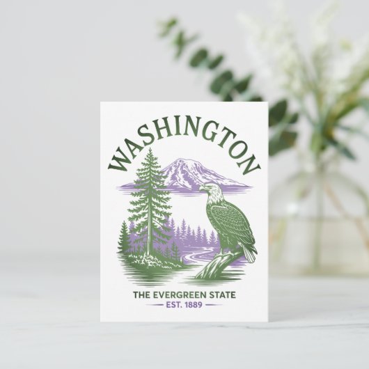Washington Evergreen State Travel ポストカード (スタンド正面)