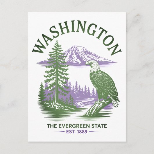 Washington Evergreen State Travel ポストカード (正面)