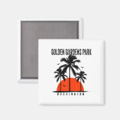 Washington Golden Gardens Park Surfing Surfboardin マグネット (正面/裏面)