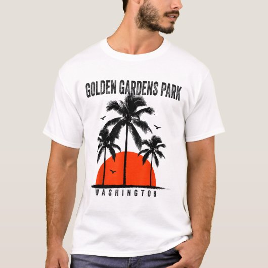 Washington Golden Gardens Park Surfing Surfboardin Tシャツ (正面)
