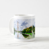 Washington Monument水彩反射 コーヒーマグカップ (正面左)