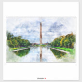 Washington Monument水彩反射 シール (シート)