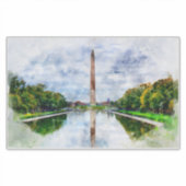 Washington Monument水彩反射 シール (正面)