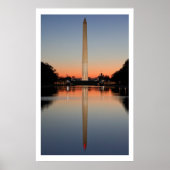 Washington Monument and Reflection at Sunset ポスター (正面)