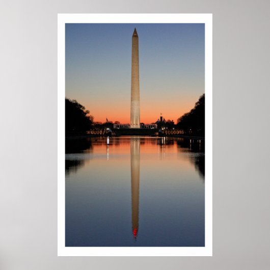 Washington Monument and Reflection at Sunset ポスター (正面)