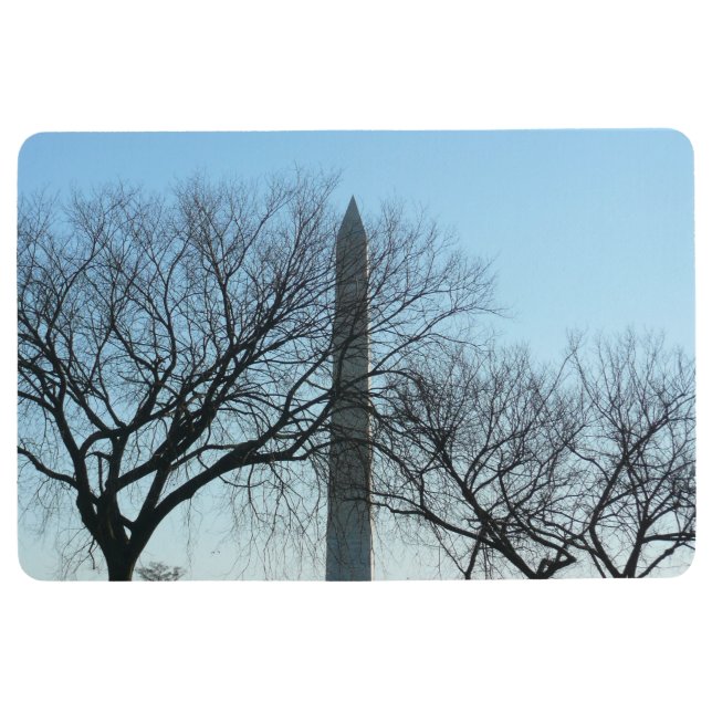 Washington Monument in Winter I Travel Photography フロアマット (正面)