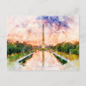 Washington Monument watercolor during sunset ポストカード (正面)