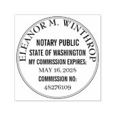Washington Notary Public Round  セルフインキングスタンプ (デザイン)