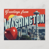 Washington Seattle Space Needle Apple ポストカード (正面)