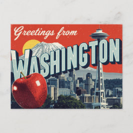 Washington Seattle Space Needle Apple ポストカード