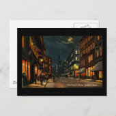 Washington St Boston MA at Night ポストカード (正面/裏面)