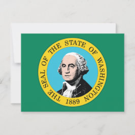 Washington State Flag Green Field Portrait 1889 ポストカード